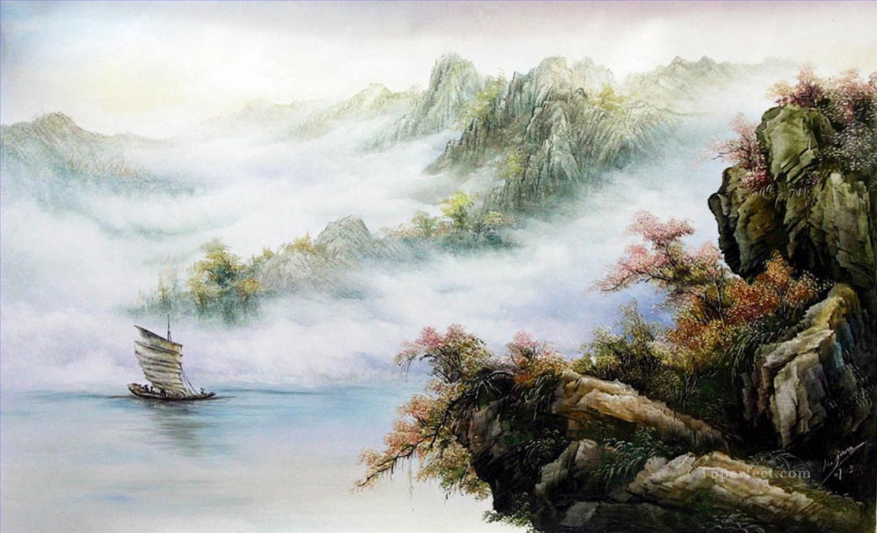 Sailing in Autumn Chinese Landscape Oil Paintings